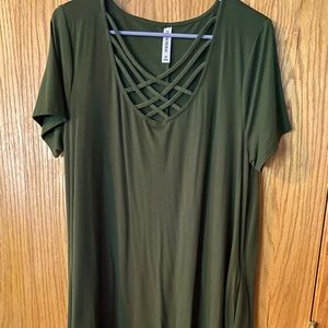 Zenana olive green pocket tunic